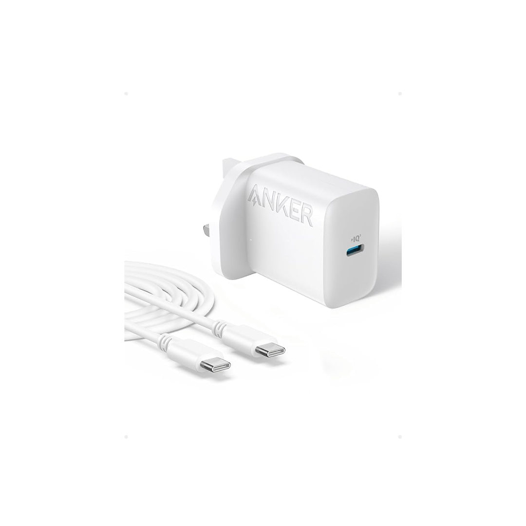 Anker USB C Plug 20W Ultra Fast Wall Charger With USB-C Cable - White in Qatar Anker USB C Plug 20W Ultra Fast Wall Charger With USB-C Cable - White in Qatar